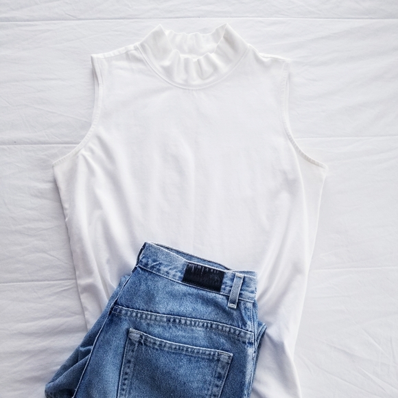 Christopher & Banks Tops - Christopher & Banks White Mock Neck Tank Top